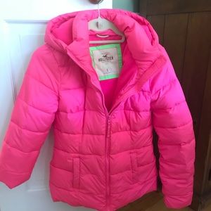 Pink hollister winter coat- size small